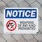 Signmission Weapons Of Any Kind Prohibited OSHA Notice Sign, Plastic, 14in W x 10in L, 2PK OS-2PACK-NS-P-1014-L-16896 - alternate 4
